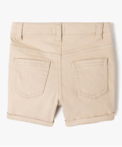 Short slim uni en toile extensible bébé garçon